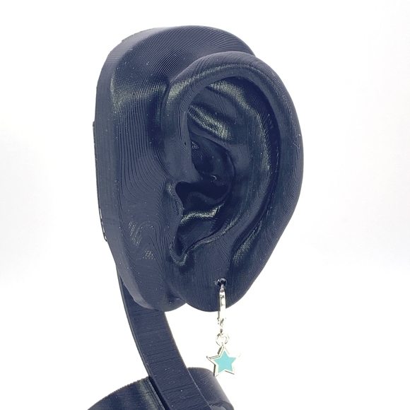 Light Blue Star Earrings - Picture 3 of 5